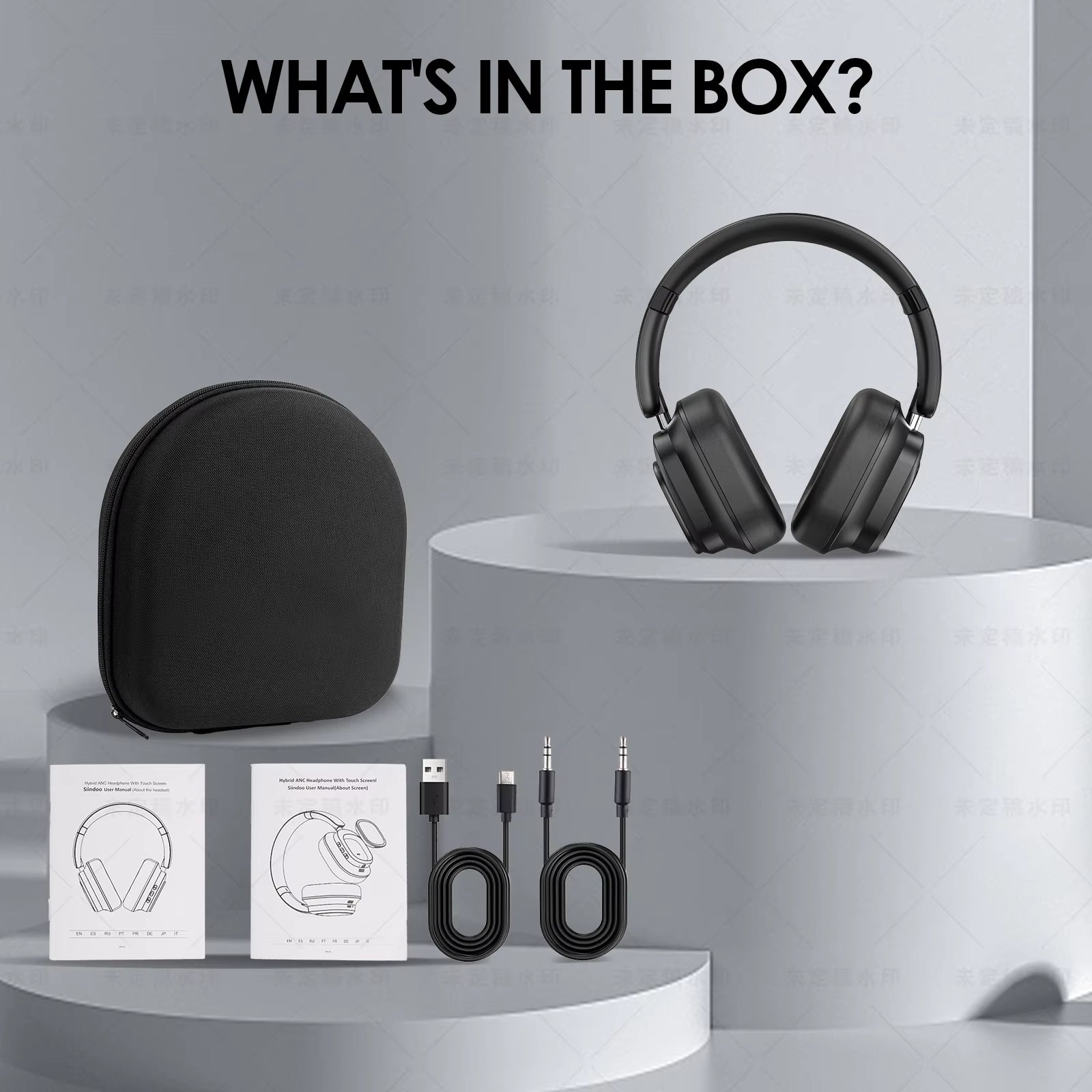 Jh-Anc930Plus Hybrid Wireless Headphone, Active Noise Cancelling Headphones with Multi Magnetic Touch Control LED Screen