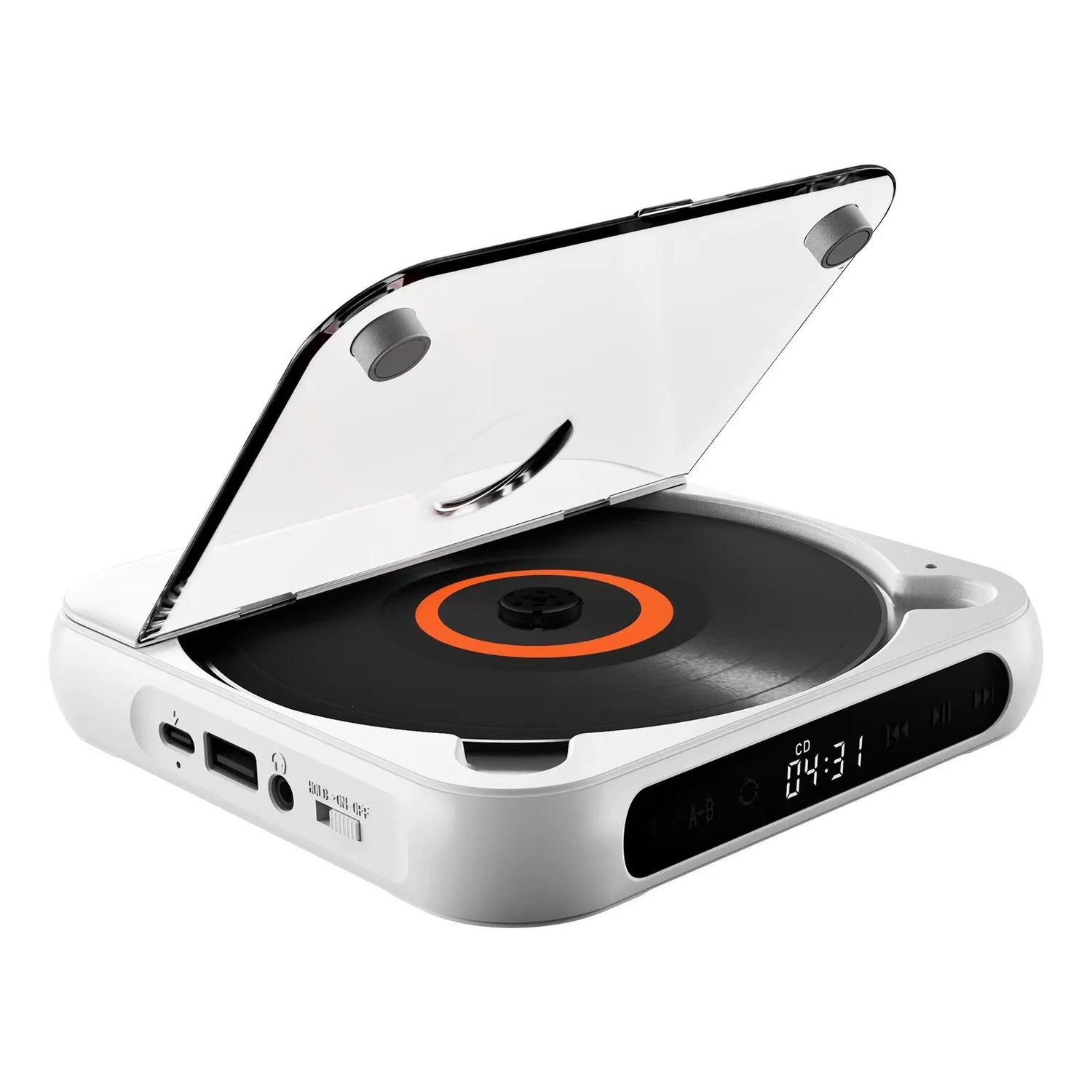 KC918 CD Player - Portable Bluetooth Speaker, LED Screen, Stereo Player, HIFI Sound Quali, Built in 2000Mah Rechargeable Battery