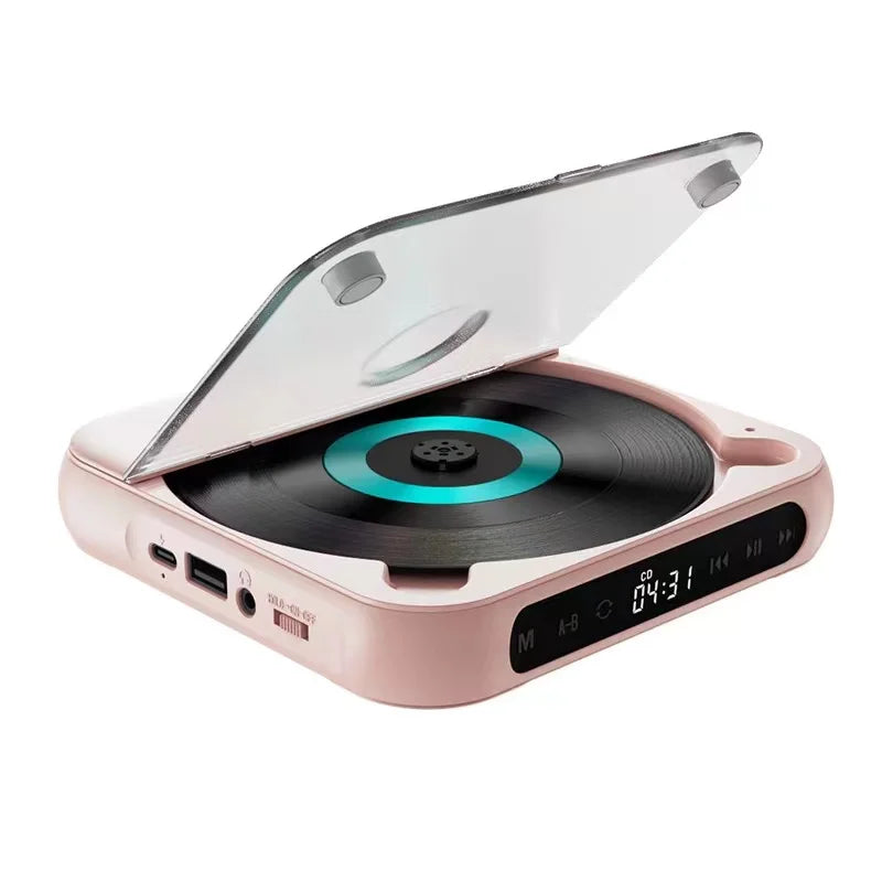 KC918 CD Player - Portable Bluetooth Speaker, LED Screen, Stereo Player, HIFI Sound Quali, Built in 2000Mah Rechargeable Battery