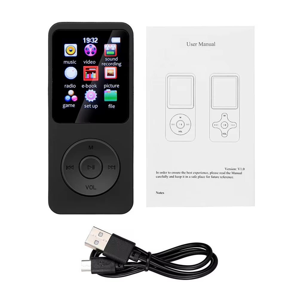 MP3 Player Built-In Speaker Hifi Lossless Music Player Bluetooth 5.4 Speaker Student Walkman Support FM Radio E-Book Recording