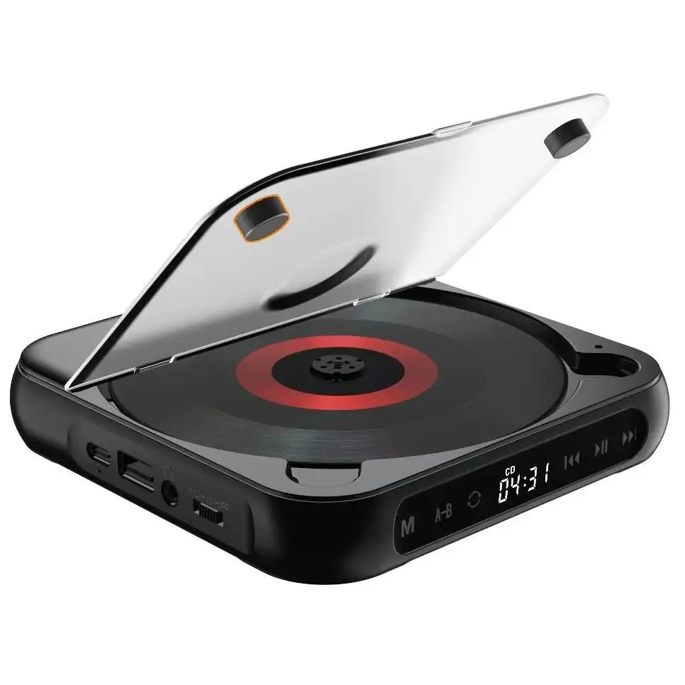 KC918 CD Player - Portable Bluetooth Speaker, LED Screen, Stereo Player, HIFI Sound Quali, Built in 2000Mah Rechargeable Battery